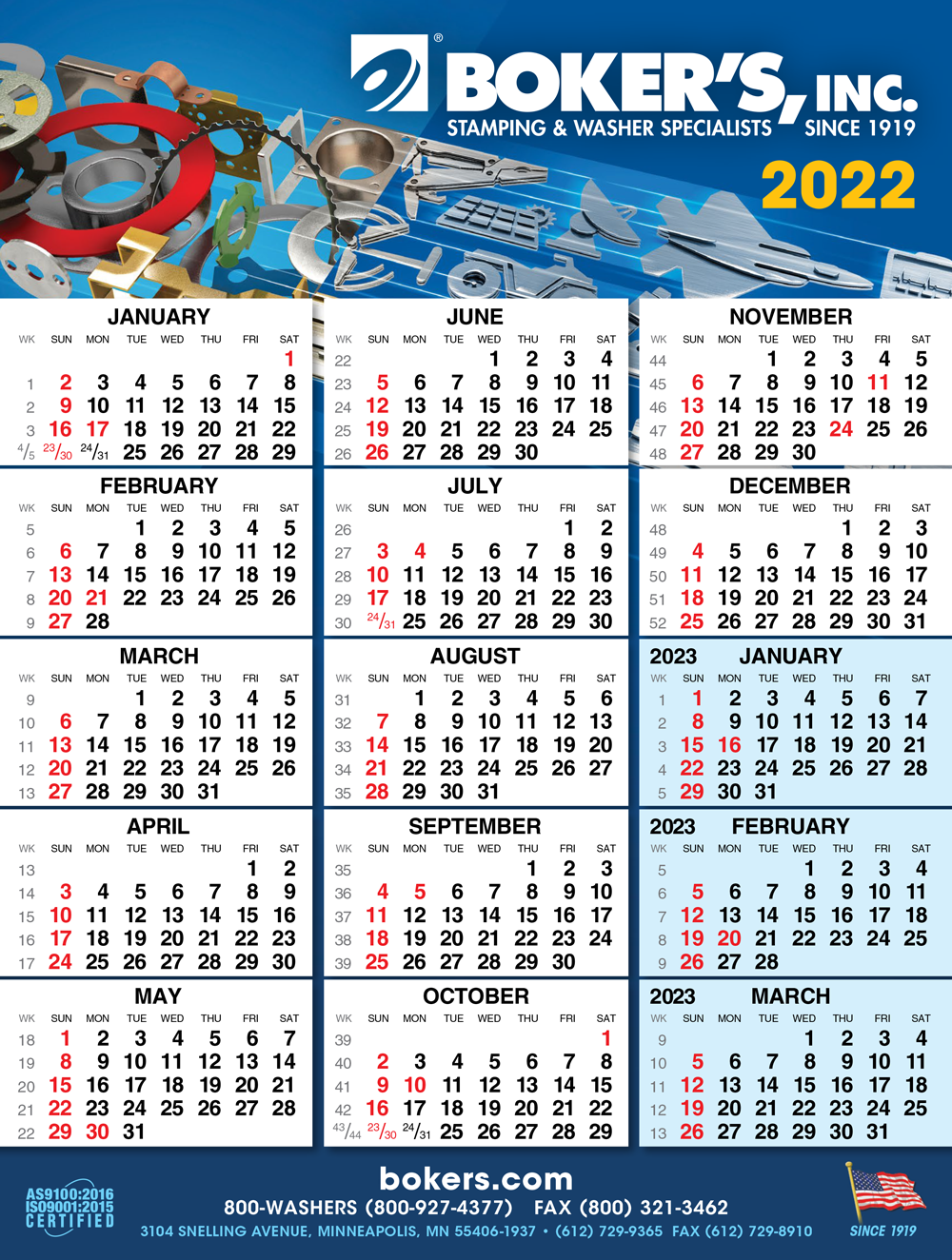 Boker's Calendar